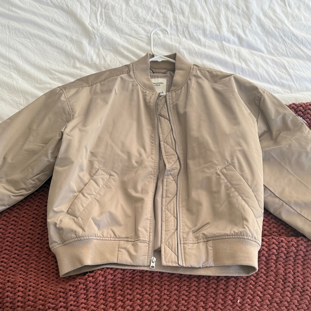 Abercrombie & Fitch Beige Bomber Jacket